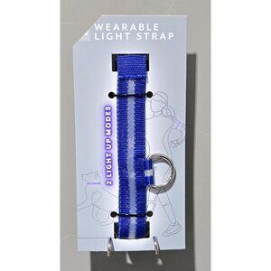 Multi Use Running Jogging Blue LED Light Up Armband Safety Strap w/ Steel Ring